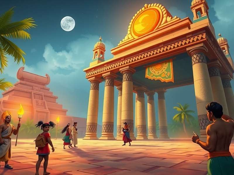 Indian Players Celebrating Festival Event in Sun Temple Odyssey Explorer